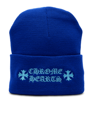 Chrome Hearts Blue Logo Beanie