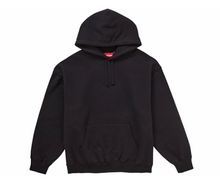 Laden Sie das Bild in den Galerie-Viewer, Supreme Satin Applique Hoodie FW24 Schwarz